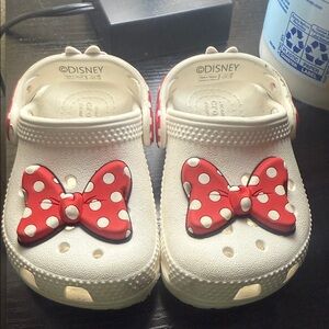 CROCS Kids Slippers with Red Polka Dot Bows